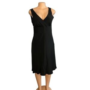 J.Crew Elegant Black Sleeveless Silk Midi Dress